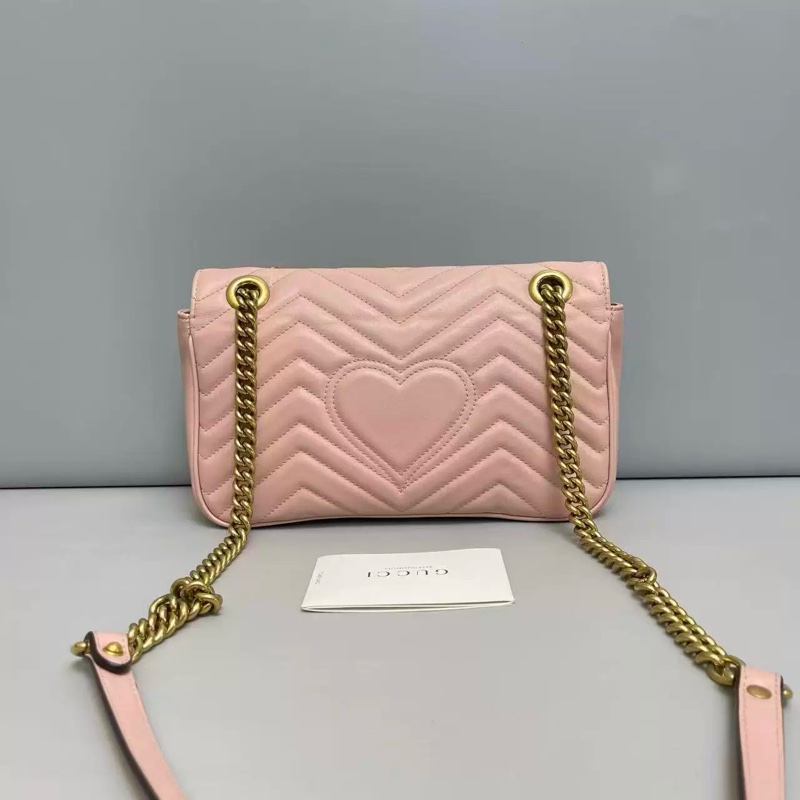 Gucci 古馳 Marmont 單肩包 中號粉色-1
