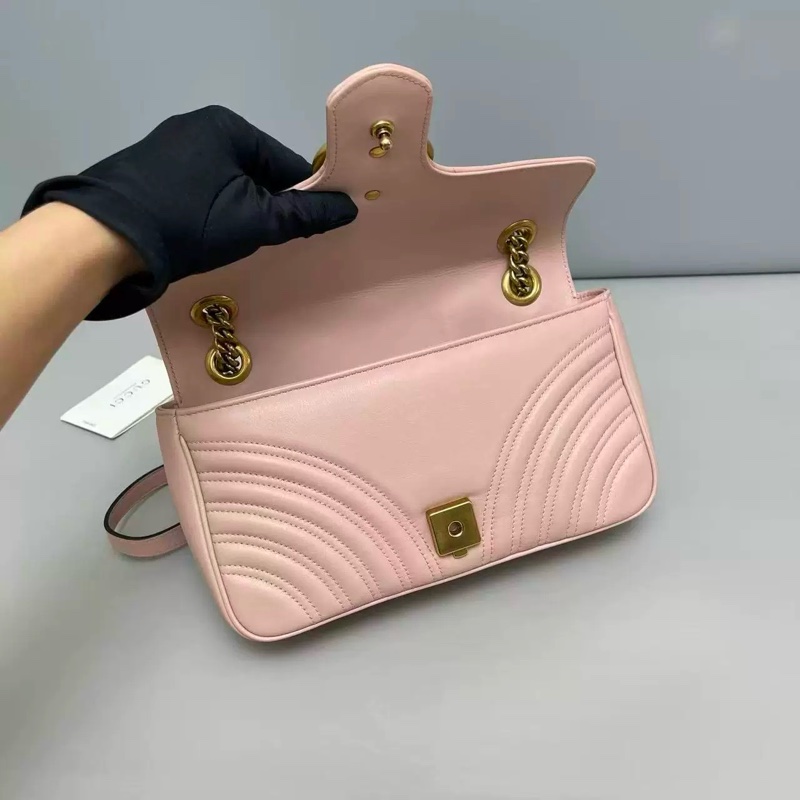 Gucci 古馳 Marmont 單肩包 中號粉色-4