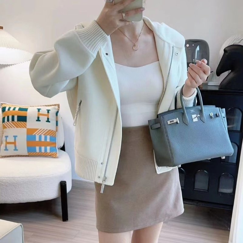 莉亞精品♡Hermes 羊絨連帽外套 尺碼38 近新閒置-3