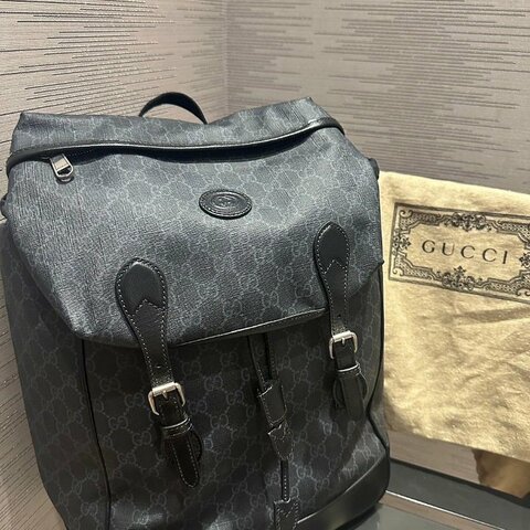 💎Han's house精品服飾💎GUCCI 古馳 GG Supreme 後背包 現貨 原價65500