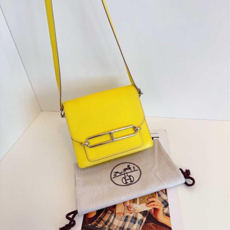 Hermès檸檬黃Roulis Mini 19-0