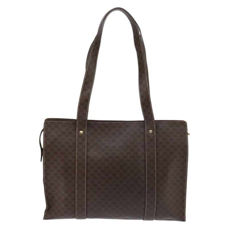 【日本直送】CELINE Macadam帆布手提包 PVC皮革 棕色 金色 正品 146732-1