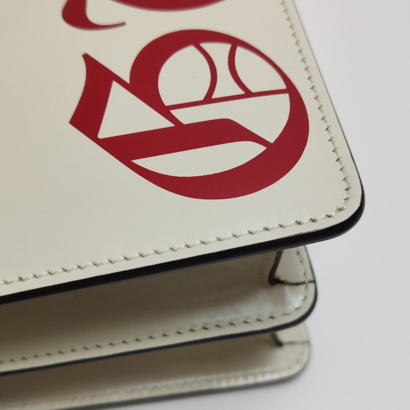 Gucci牛皮緞面拼色翻蓋單肩包-15