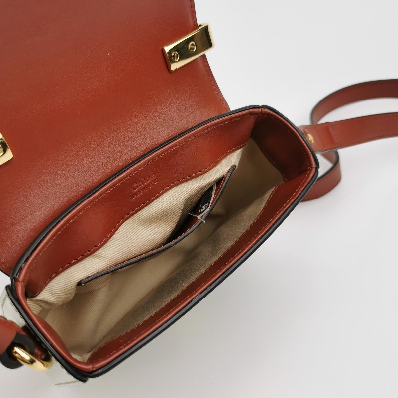 Chloe Chloe C迷你牛皮拼色字母C徽飾斜挎包單肩包-6