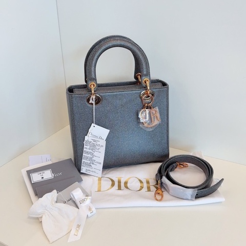 Dior Lady 細格紋金扣戴妃包