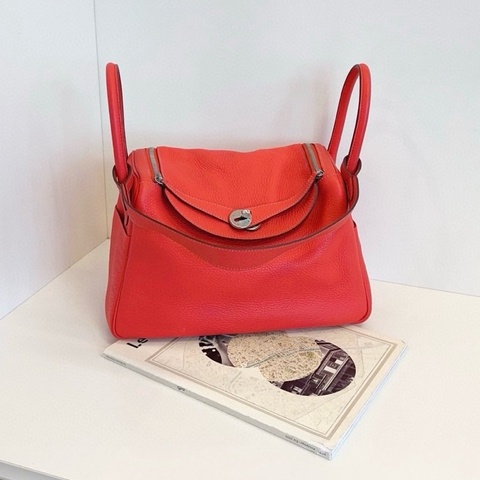 Hermès Lindy 30 朱砂紅銀扣