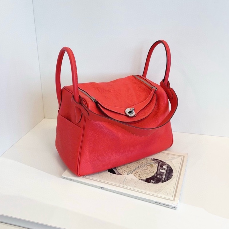 Hermès Lindy 30 朱砂紅銀扣-1