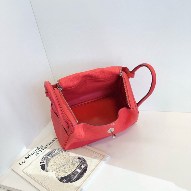 Hermès Lindy 30 朱砂紅銀扣-4