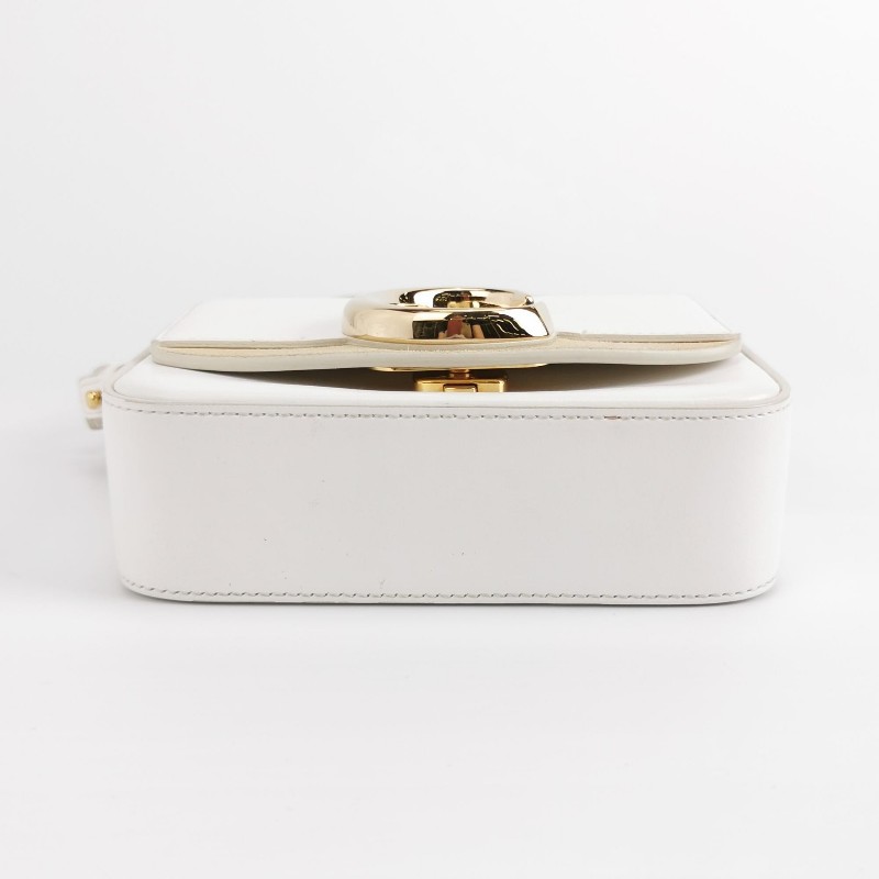 Chloe C迷你牛皮翻毛皮拼皮字母C徽飾斜挎包單肩包-5