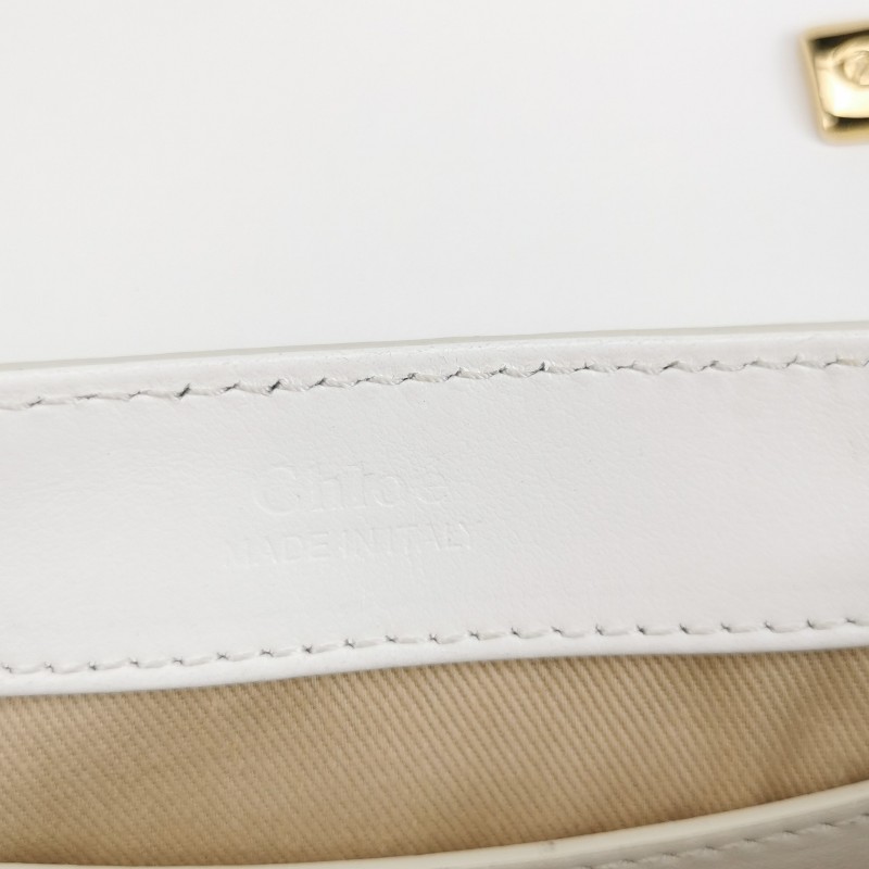 Chloe C迷你牛皮翻毛皮拼皮字母C徽飾斜挎包單肩包-7