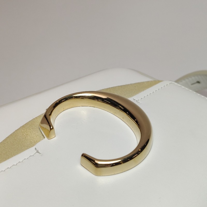 Chloe C迷你牛皮翻毛皮拼皮字母C徽飾斜挎包單肩包-11