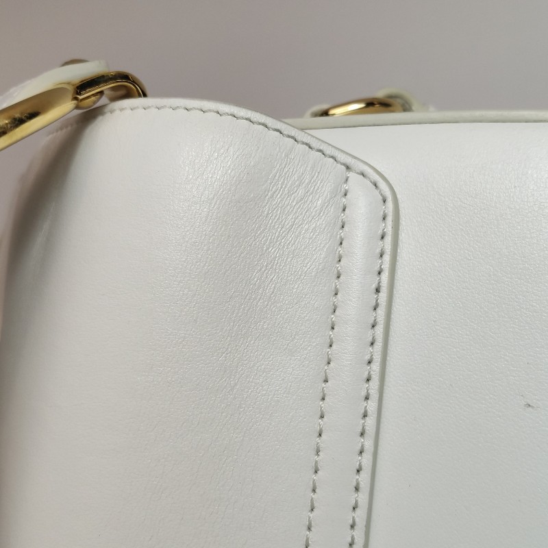 Chloe C迷你牛皮翻毛皮拼皮字母C徽飾斜挎包單肩包-18