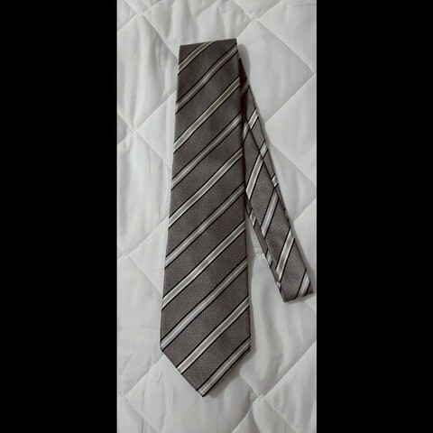 （日本製MIJ）BURBERRY博柏利 LONDON 銀灰斜紋絲質領帶