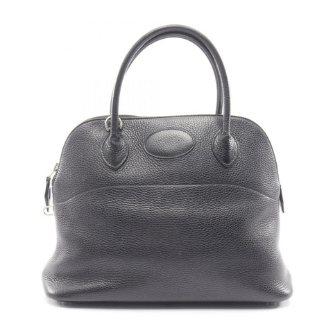 愛馬仕 Bolide 31 手提包，Clemence 皮革，黑色，二手，女士，帶五金配件。
