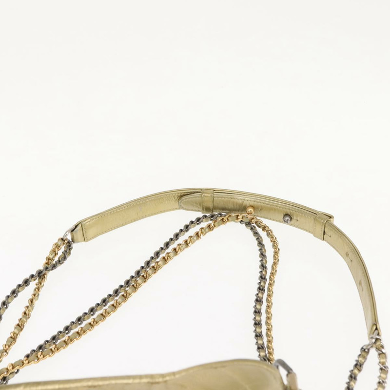 【日本直送】香奈兒肩背包 皮革 金銀 CC 標誌 正品 146160-8