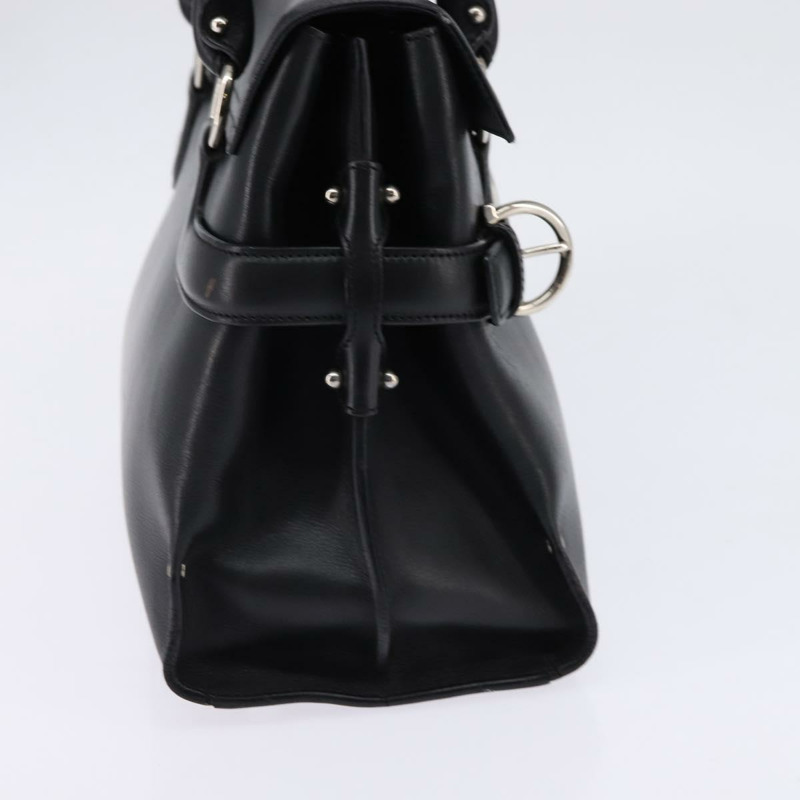 【日本直送】Salvatore Ferragamo Gancini 手袋 皮革 黑色 銀色 正品 148322-2