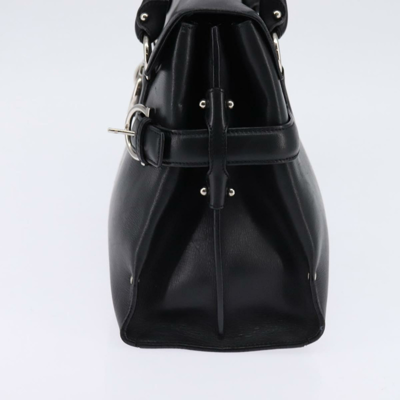 【日本直送】Salvatore Ferragamo Gancini 手袋 皮革 黑色 銀色 正品 148322-3