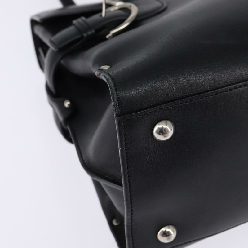 【日本直送】Salvatore Ferragamo Gancini 手袋 皮革 黑色 銀色 正品 148322-8