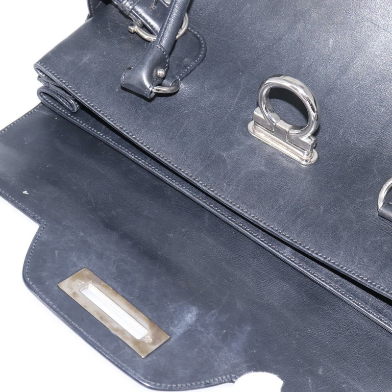 【日本直送】Salvatore Ferragamo Gancini 手袋 皮革 黑色 銀色 正品 148322-9