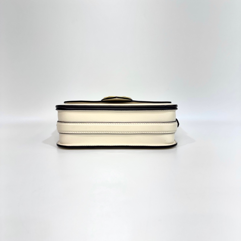 LV米白牛皮金釦下蓋Pont9 PM斜背包M55950-5