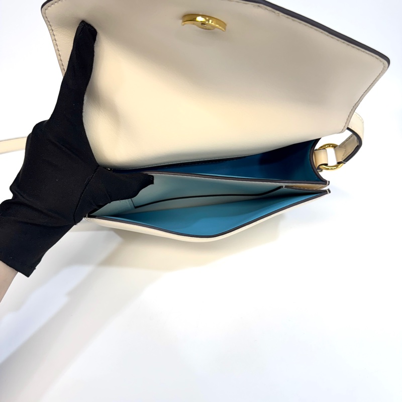 LV米白牛皮金釦下蓋Pont9 PM斜背包M55950-9