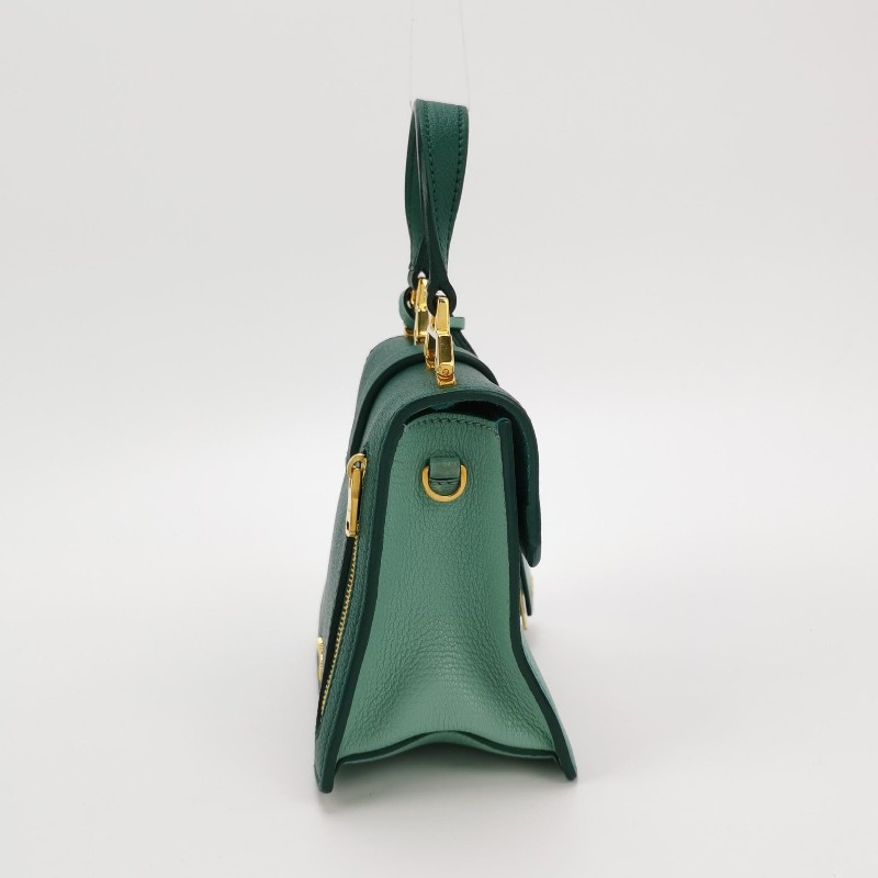 Miu Miu 羊皮拼色字母Logo金屬扣斜挎包-3