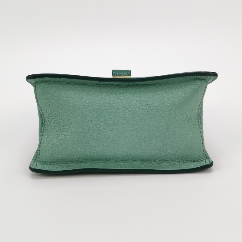 Miu Miu 羊皮拼色字母Logo金屬扣斜挎包-5