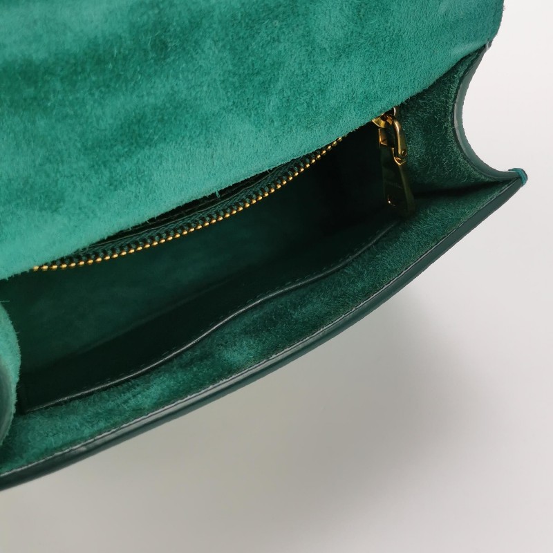 Miu Miu 羊皮拼色字母Logo金屬扣斜挎包-6