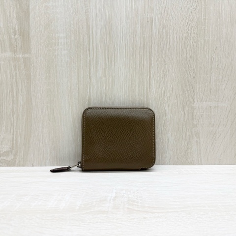 HERMES18大象灰Epsom皮叢林絲巾短夾