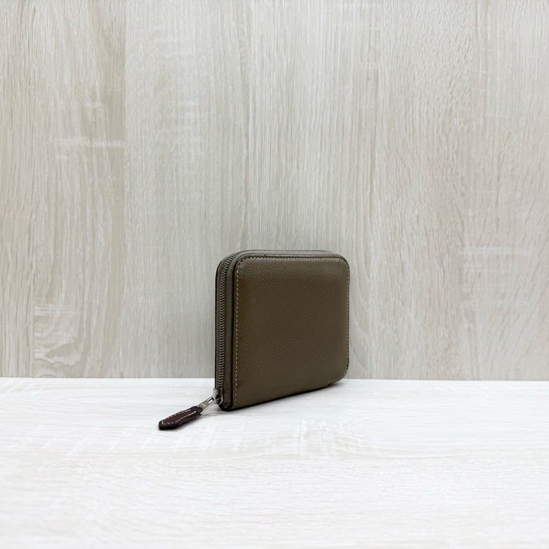 HERMES18大象灰Epsom皮叢林絲巾短夾-1