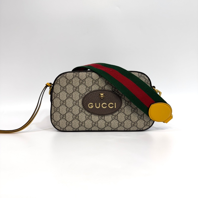 Gucci原花GG Supreme Messenger 虎頭包相機包 476466-0