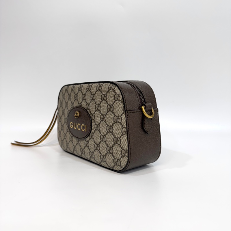 Gucci原花GG Supreme Messenger 虎頭包相機包 476466-2