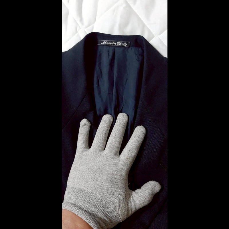 (義大利製MIITA)GIORGIO ARMANI 亞曼尼 男深藍色混羊毛三排釦西裝外套50R-3