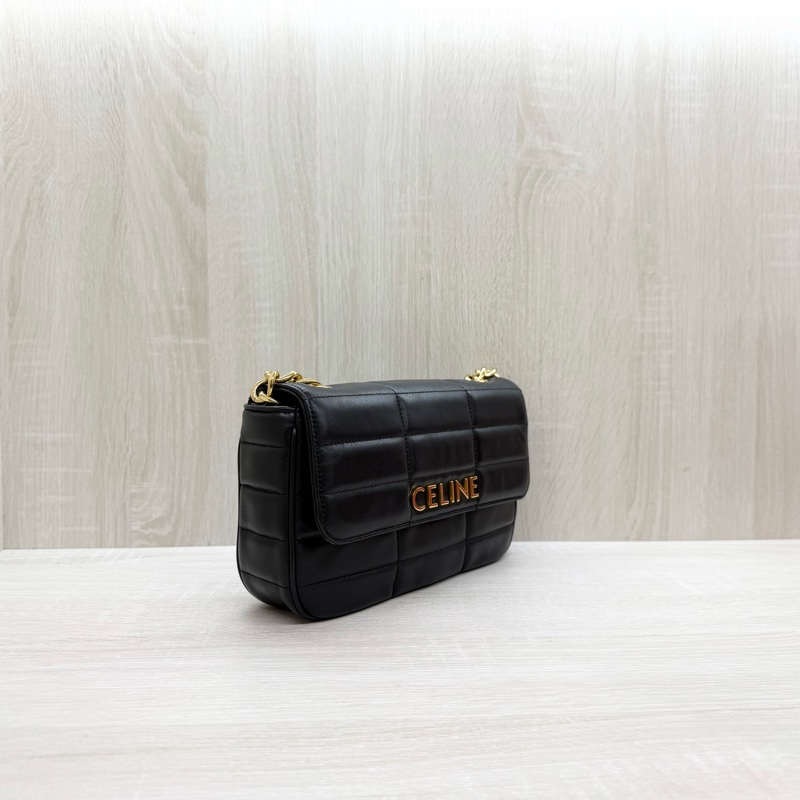 CELINE黑金牛皮MATELASSE MONOCHROME肩背鏈包-3