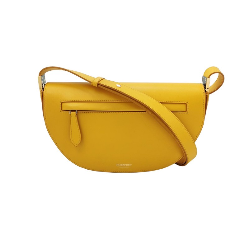 Burberry Olympia小號牛皮純色字母Logo半月包單肩包-0