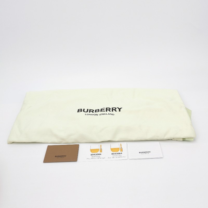 Burberry Olympia小號牛皮純色字母Logo半月包單肩包-8