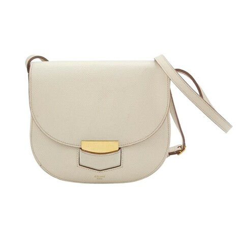 Celine Trotteur小號牛皮純色金屬扣片斜挎包單肩包