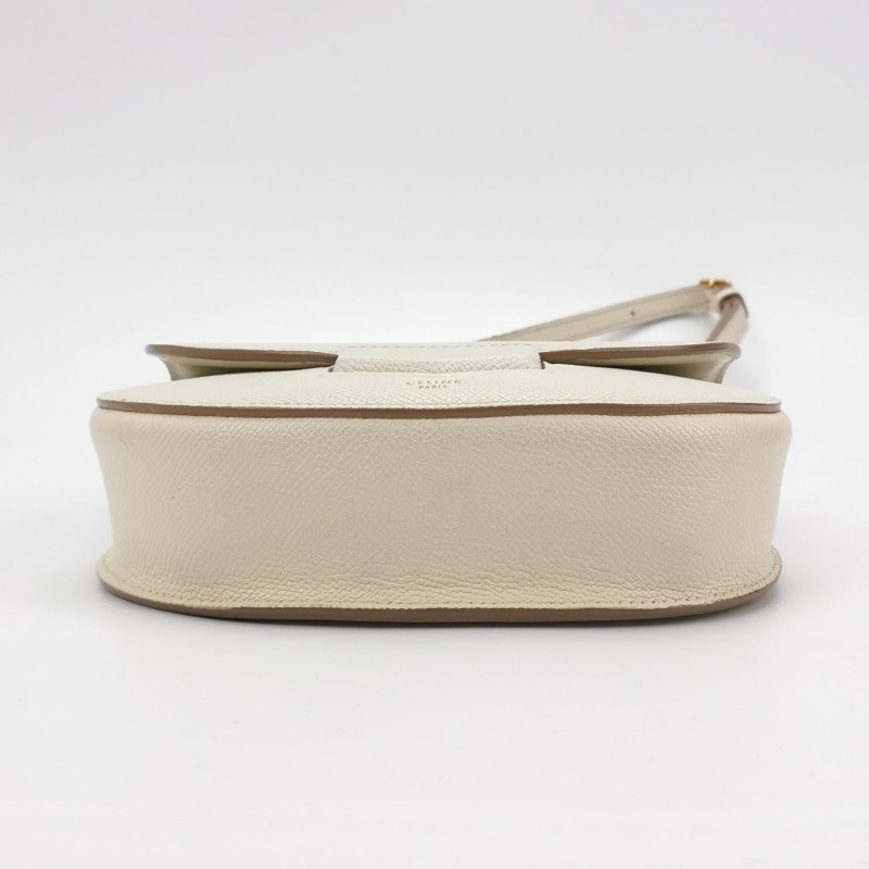 Celine Trotteur小號牛皮純色金屬扣片斜挎包單肩包-5