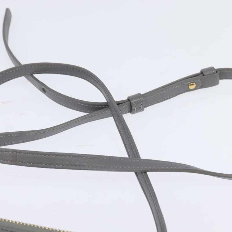 【日本直送】CELINE Trios Mall 單肩包 皮革 灰色 金色 正品 BA7046-7