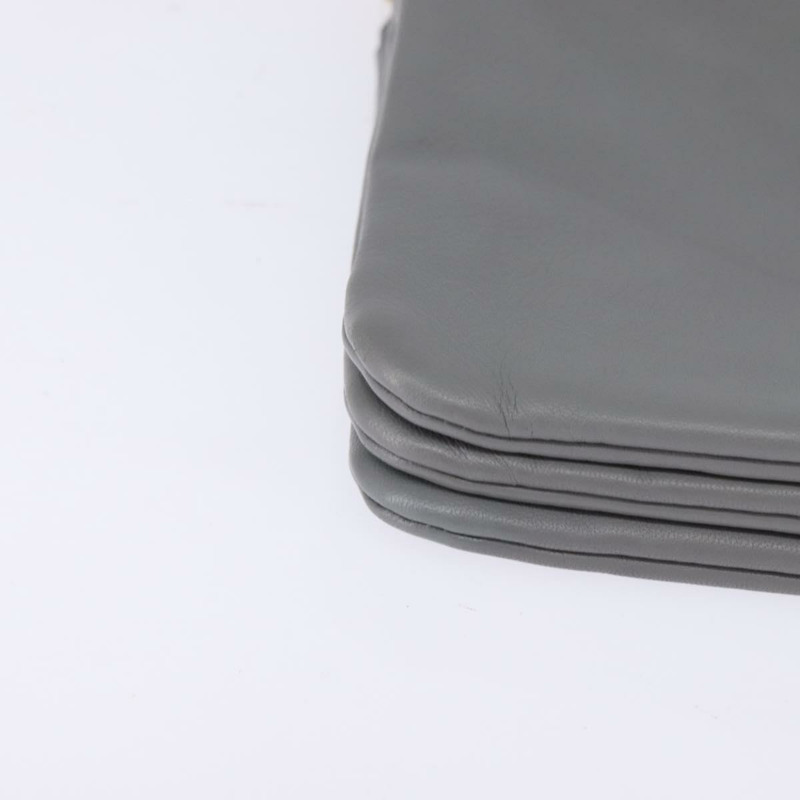 【日本直送】CELINE Trios Mall 單肩包 皮革 灰色 金色 正品 BA7046-8