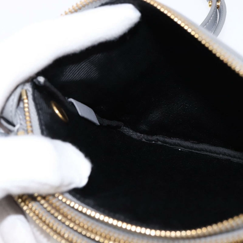 【日本直送】CELINE Trios Mall 單肩包 皮革 灰色 金色 正品 BA7046-18