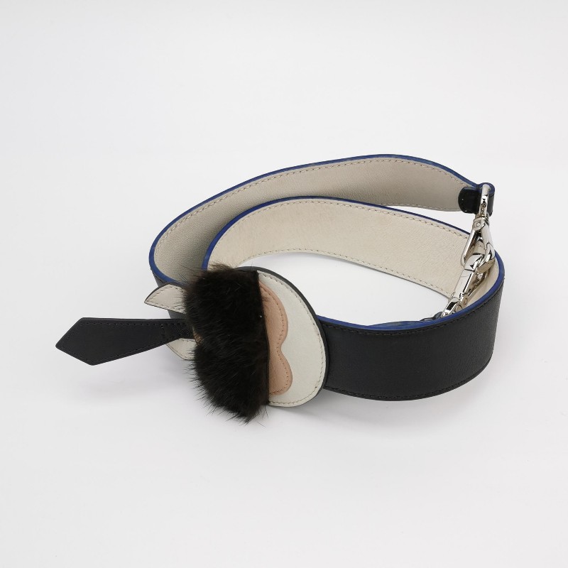 Fendi Kan I牛皮絨布雙F老花鉚釘封扣單肩包-8