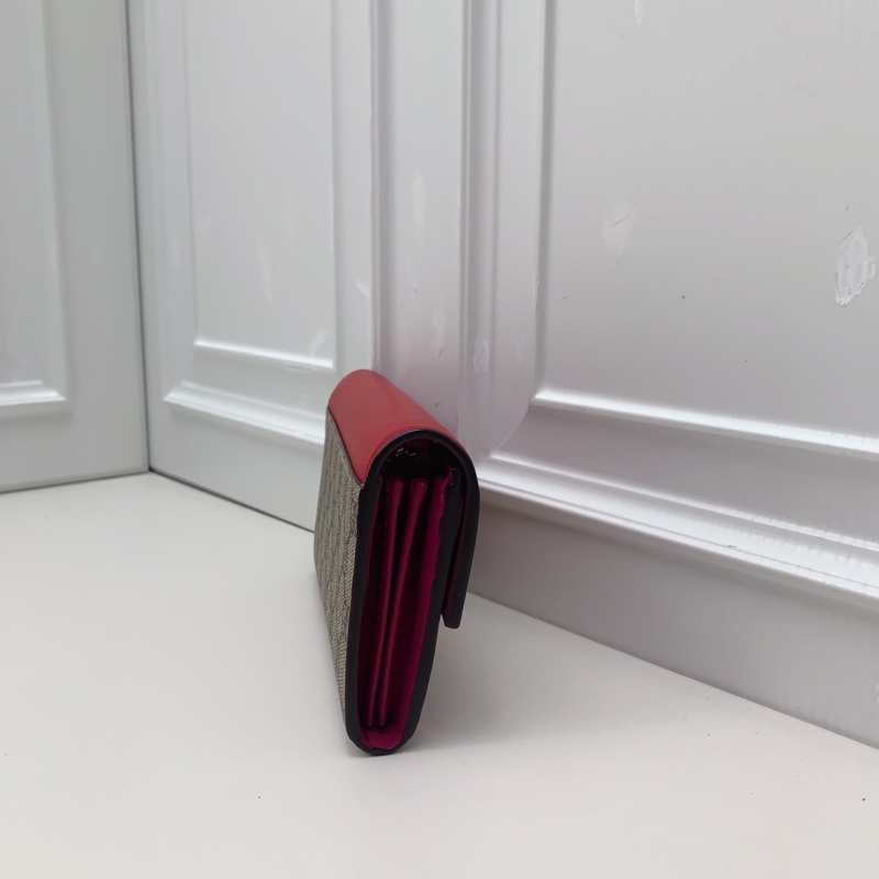 98新Gucci古馳 padlock 紅色拼老花钱包-9