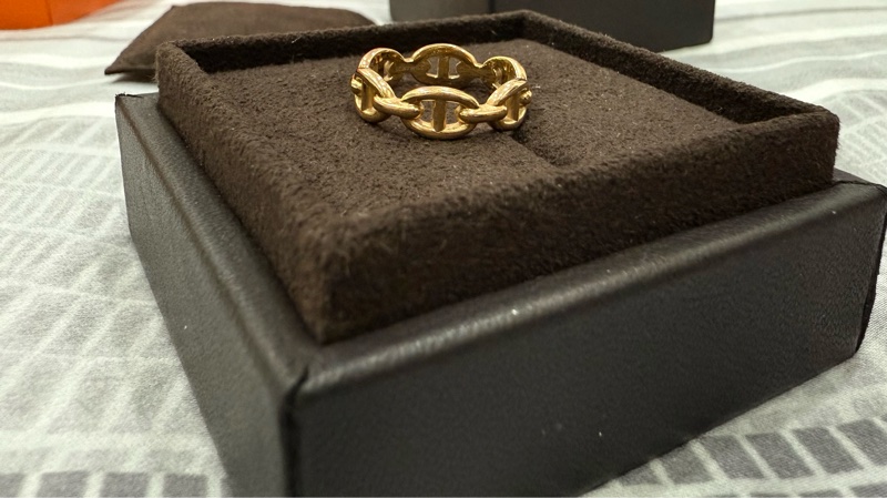 #53 Hermès 18K玫瑰金豬鼻子戒指-2