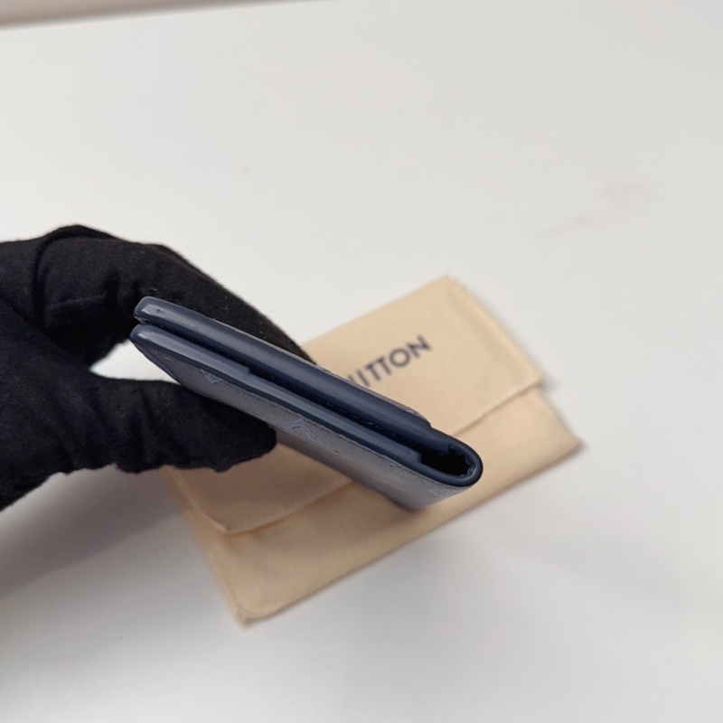 98新LV路易威登 藍色老花牛皮壓紋-3