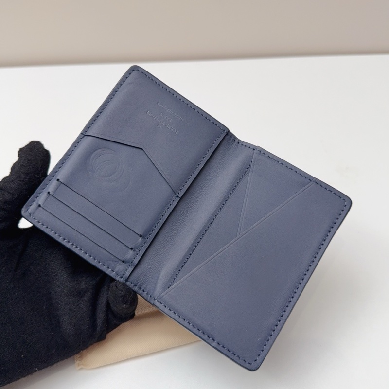 98新LV路易威登 藍色老花牛皮壓紋-4