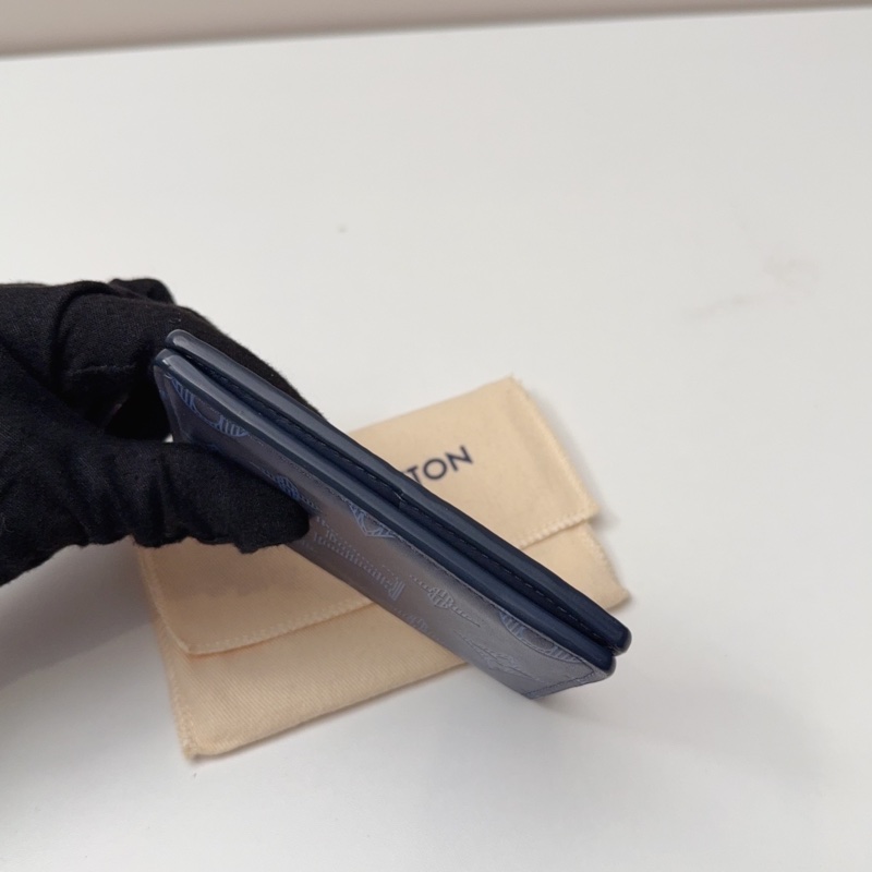 98新LV路易威登 藍色老花牛皮壓紋-7