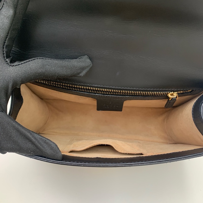 95新Gucci古馳 sylvie塞爾維亞 黑金中號-9