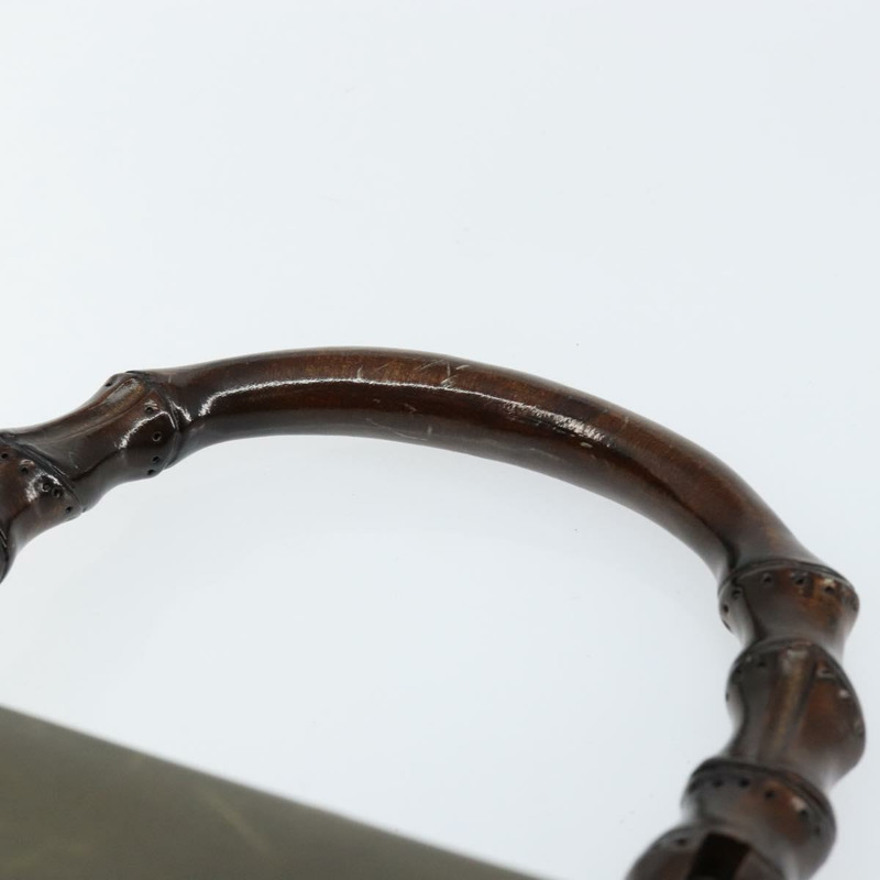 【日本直送】GUCCI 竹節手提包 皮革 卡其色 金色 正品 ep11339-13