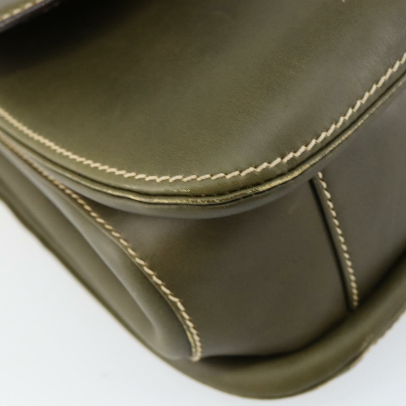 【日本直送】GUCCI 竹節手提包 皮革 卡其色 金色 正品 ep11339-14